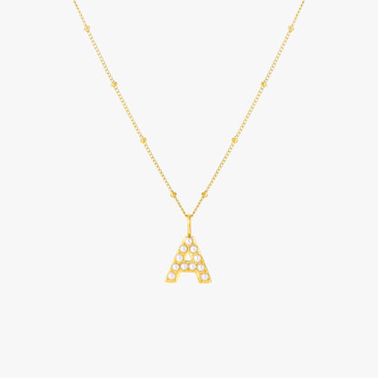 Pearl Initial Necklace