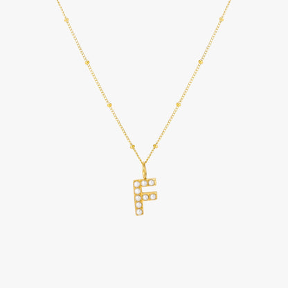Pearl Initial Necklace