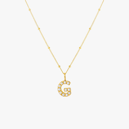 Pearl Initial Necklace