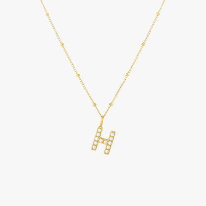 Pearl Initial Necklace