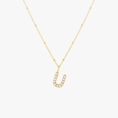 Pearl Initial Necklace