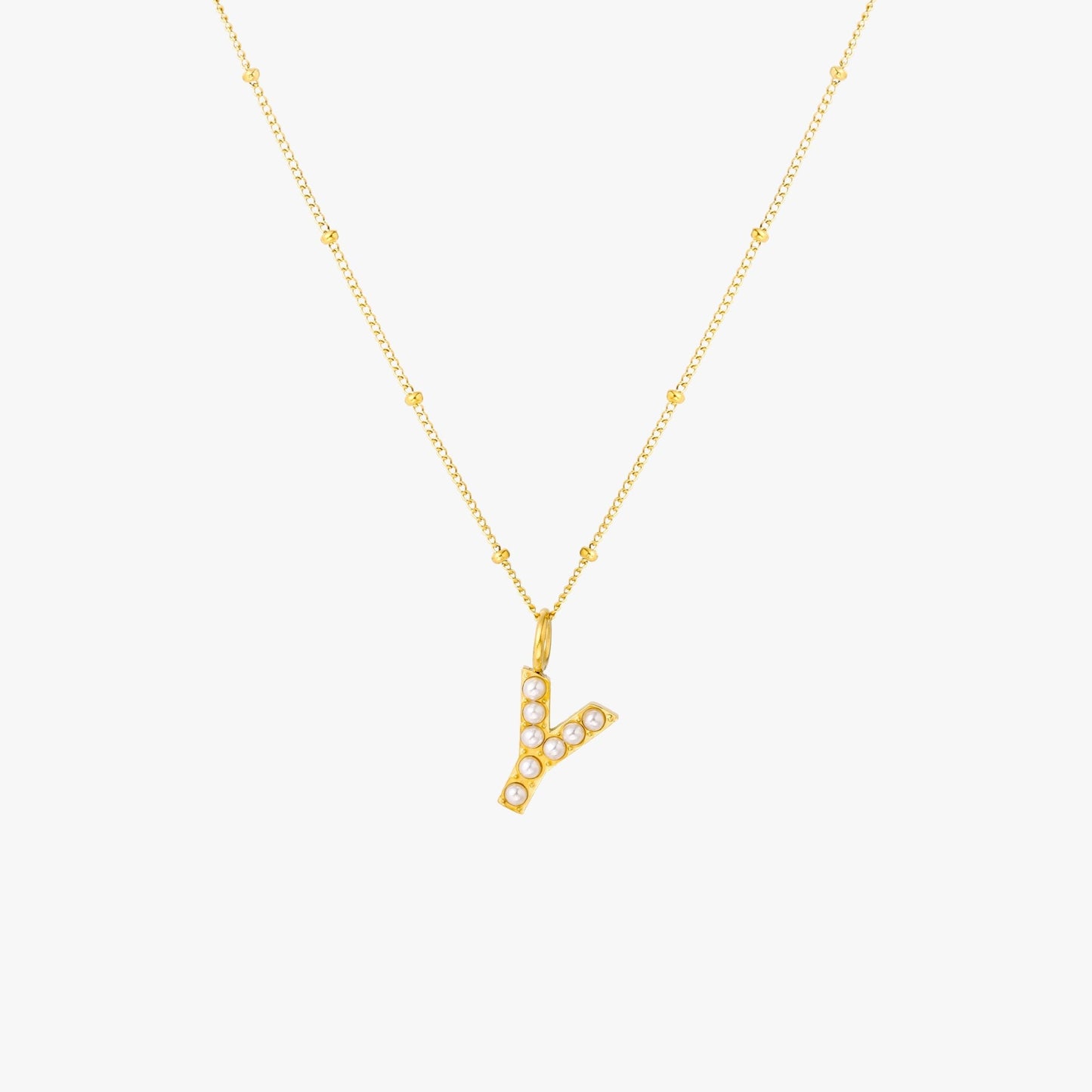 Pearl Initial Necklace