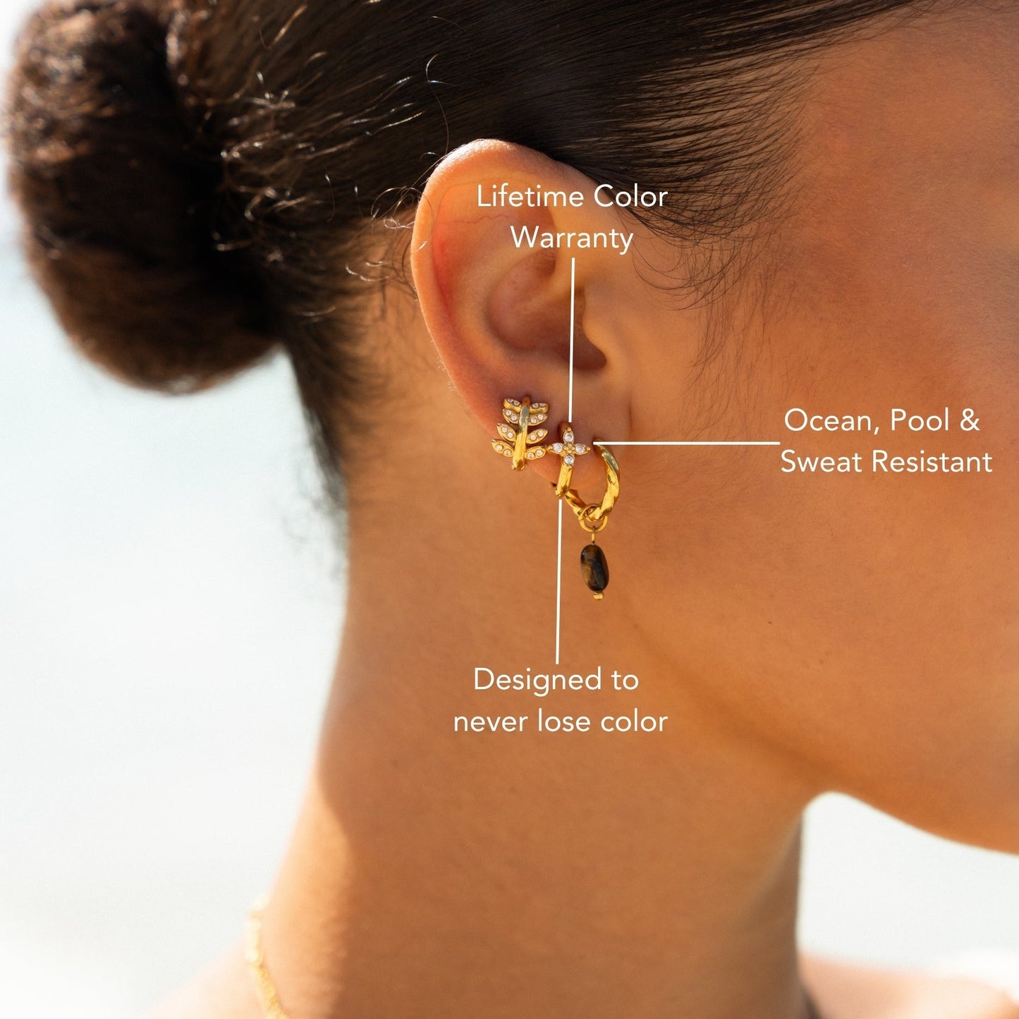 Pendientes de aros de margaritas