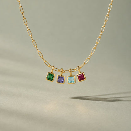 Paperclip Birthstone Necklace