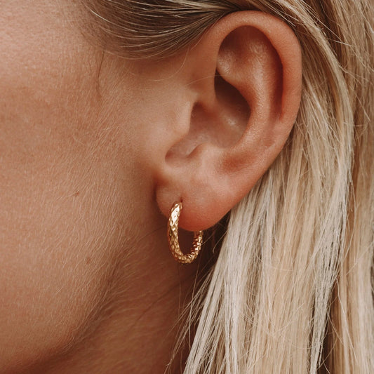 Pendientes de aro martillados