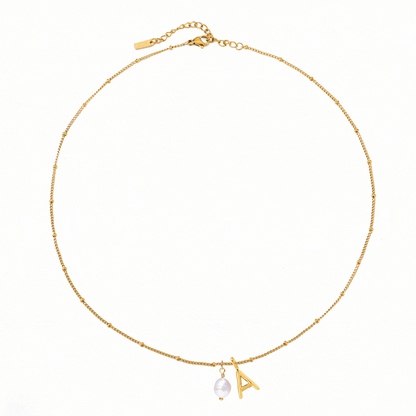 Initial & Pearl Necklace