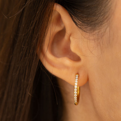 Large Pavé Hoops