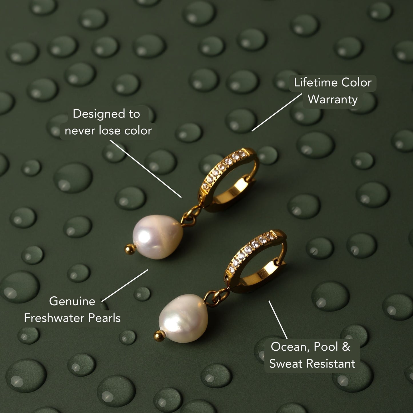 Pendientes de aro con perlas de agua dulce