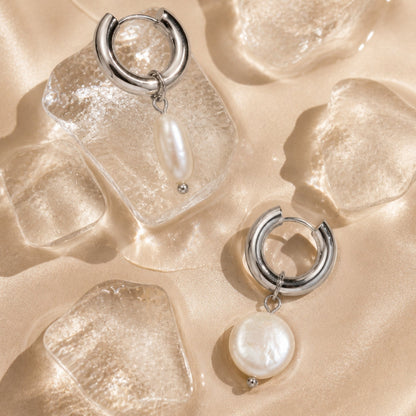 Chunky Pearl Hoops