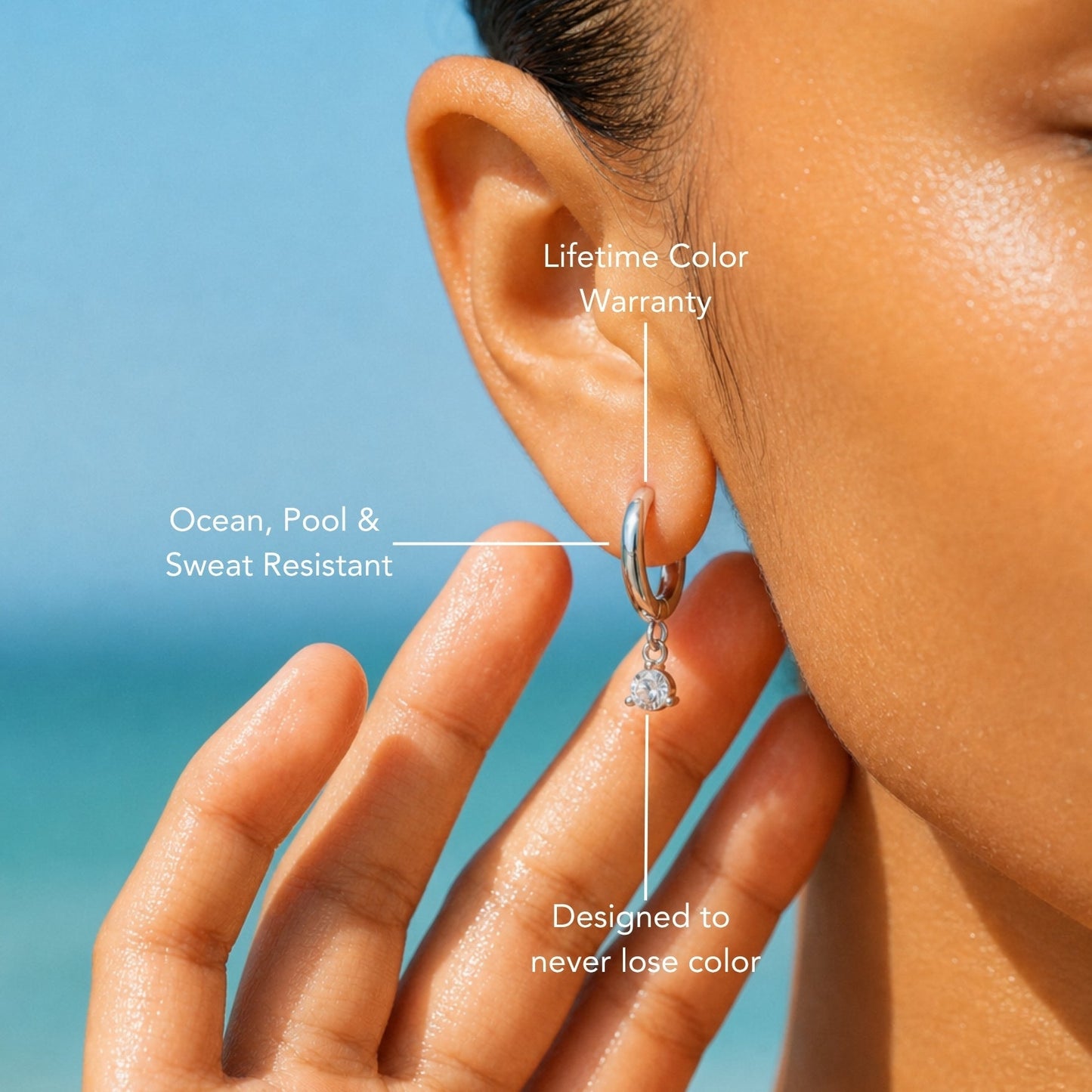 Pendientes de gota con brillantes