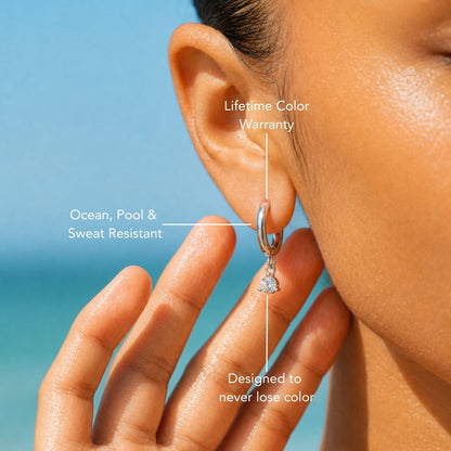 Pendientes de gota con brillantes