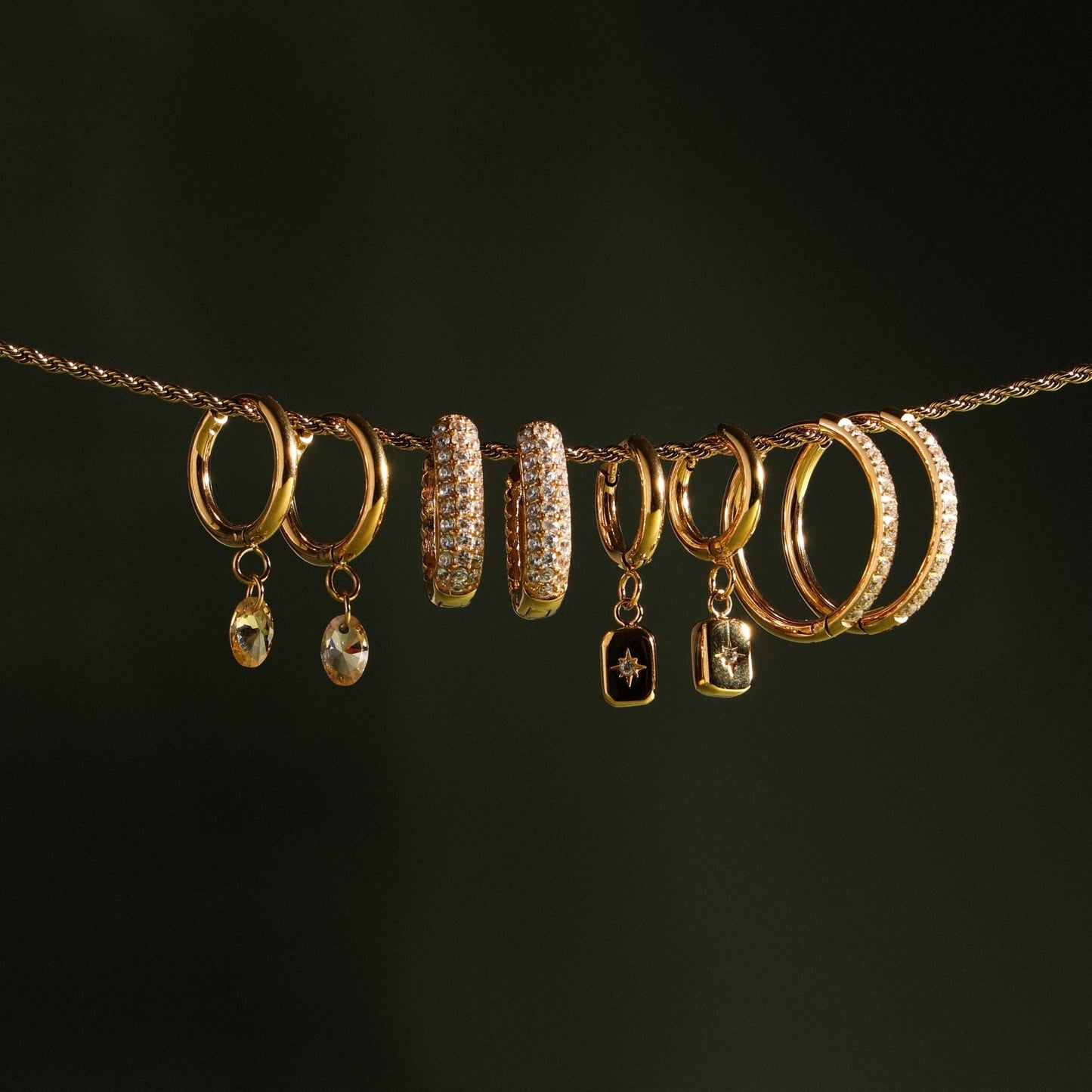 Large Pavé Hoops